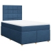 Cama box spring con colchón tela azul 120x190 cm