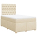 Cama box spring con colchón tela color crema 120x190 cm
