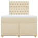 Cama box spring con colchón tela color crema 120x190 cm