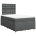 Cama box spring con colchón tela gris oscuro 120x190 cm