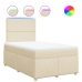 Cama box spring con colchón tela color crema 120x200 cm
