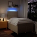 Cama box spring con colchón tela color crema 120x200 cm