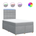 Cama box spring con colchón tela gris claro 120x200 cm
