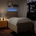Cama box spring con colchón tela color crema 120x200 cm