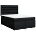 Cama box spring con colchón tela negro 140x190 cm