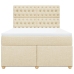 Cama box spring con colchón tela color crema 140x190 cm