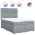 Cama box spring con colchón tela gris claro 140x200 cm