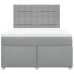 Cama box spring con colchón tela gris claro 140x200 cm