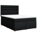 Cama box spring con colchón tela negro 140x200 cm