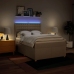 Cama box spring con colchón tela color crema 140x200 cm