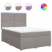 Cama box spring con colchón tela gris taupe 160x200 cm