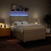 Cama box spring con colchón tela color crema 160x200 cm