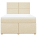 Cama box spring con colchón tela color crema 160x200 cm