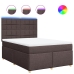 Cama box spring con colchón tela marrón oscuro 160x200 cm