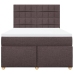 Cama box spring con colchón tela marrón oscuro 160x200 cm