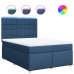 Cama box spring con colchón tela azul 160x200 cm
