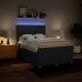 Cama box spring con colchón tela azul 160x200 cm