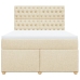 Cama box spring con colchón tela color crema 160x200 cm