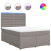 Cama box spring con colchón tela gris taupe 160x200 cm