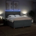 Cama box spring con colchón tela gris oscuro 180x200 cm