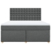 Cama box spring con colchón tela gris oscuro 180x200 cm