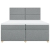 Cama box spring con colchón tela gris claro 200x200 cm