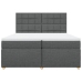 Cama box spring con colchón tela gris oscuro 200x200 cm