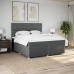 Cama box spring con colchón tela gris oscuro 200x200 cm
