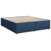 Cama box spring con colchón tela azul 200x200 cm