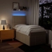 Cama box spring con colchón tela color crema 80x200 cm