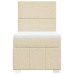Cama box spring con colchón tela color crema 80x200 cm