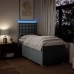 Cama box spring con colchón tela gris claro 80x200 cm
