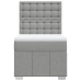 Cama box spring con colchón tela gris claro 80x200 cm