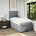 Cama box spring con colchón tela gris claro 90x190 cm