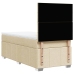 Cama box spring con colchón tela color crema 90x190 cm