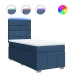 Cama box spring con colchón tela azul 90x190 cm