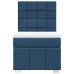 Cama box spring con colchón tela azul 90x190 cm