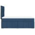 Cama box spring con colchón tela azul 90x190 cm