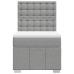 Cama box spring con colchón tela gris claro 90x190 cm