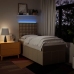 Cama box spring con colchón tela color crema 90x190 cm