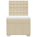 Cama box spring con colchón tela color crema 90x190 cm
