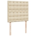 Cama box spring con colchón tela color crema 90x190 cm