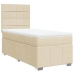 Cama box spring con colchón tela color crema 90x200 cm