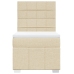 Cama box spring con colchón tela color crema 90x200 cm