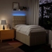 Cama box spring con colchón tela color crema 90x200 cm