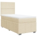 Cama box spring con colchón tela color crema 100x200 cm