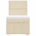 Cama box spring con colchón tela color crema 100x200 cm