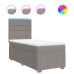 Cama box spring con colchón tela gris taupe 100x200 cm