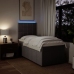 Cama box spring con colchón tela gris taupe 100x200 cm