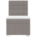 Cama box spring con colchón tela gris taupe 100x200 cm